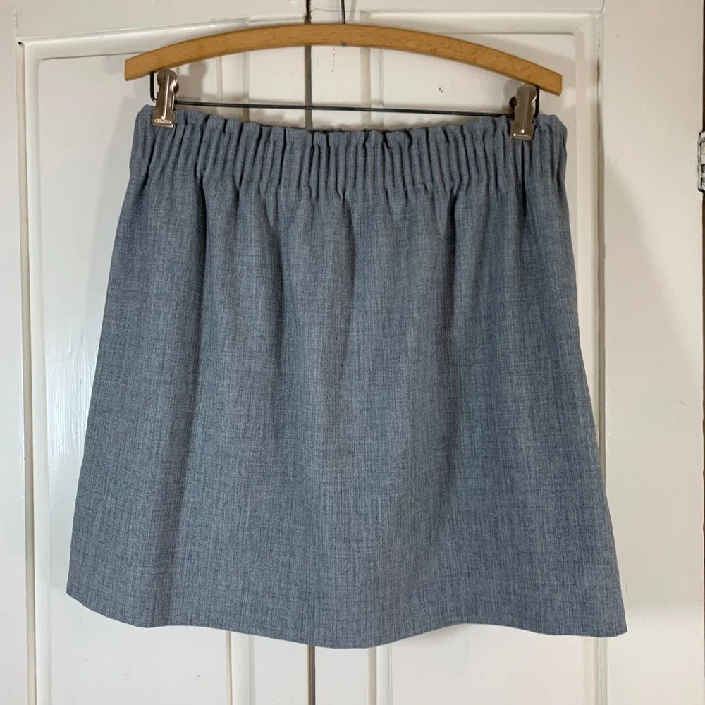 J.Crew Mercantile Womens Grey Elastic Waist Mini Skirt Pockets  10 Classic Comfy
